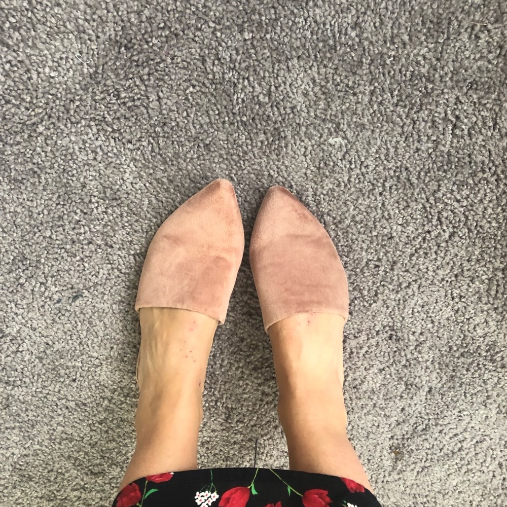 Joie Blush Pink Velvet Slides